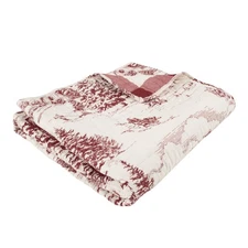Winter Sleigh Ride Red Quilted Throw - Levtex Home