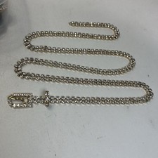 Vintage Clear Prong Set Rhinestone Gold Tone Metal Waist Belt