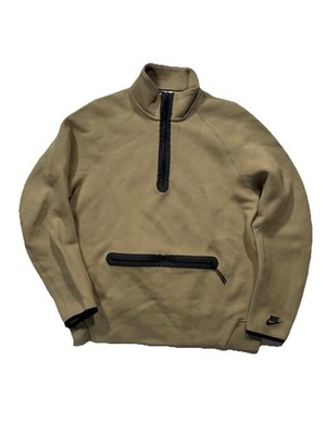 Mens Nike Sportswear Tech Fleece Neutral Olive 1/2 Zip Pullover Jacket Large