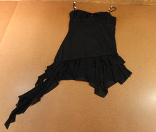 Urban Outfitters Womens Medium Black Rosebud Mesh Ruffle Mini Dress NWT