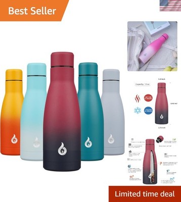 Stylish 12oz Stainless Steel Insulated Bottle - Keep Cold 24 Hours, Hot 12 Hours
