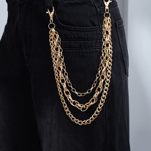 Mens Punk Belt Wallet Chain Links Gothic Keychain Jeans Pants Chain Purse Strap - Picture 14 of 17