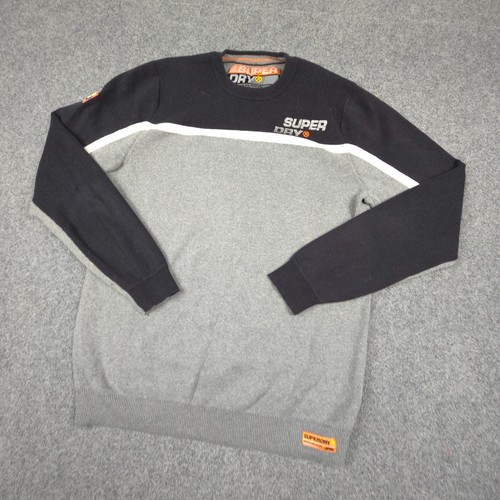 Superdry Jumper Mens SMALL Grey Long Sleeve Crew Neck Sweatshirt fleece Size S - Picture 4 of 8