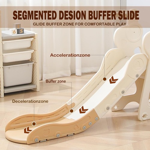 Kids Slide and Swing Set, 4in1 Toddler Slide Playset with Adjustable Swing w/Saf - Picture 5 of 6