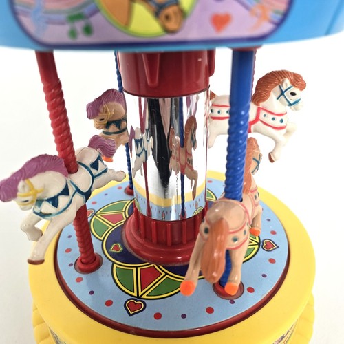 Vintage Redbox Toy Carousel Musical Horse Merry Go Round It's Small World WORKS - Picture 7 of 11