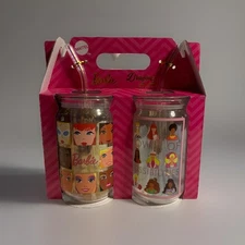 Barbie x Dragon Glassware Limited Edition Set of Two Drinking Glasses with Straw