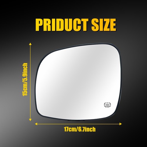 Mirror Glass For Grand 08-16 Dodge Caravan Chrysler Country Town & Driver Heated - Picture 3 of 11