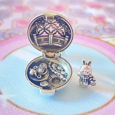 925 sterling silver midautumn locket charm for bracelet with rabbit doll