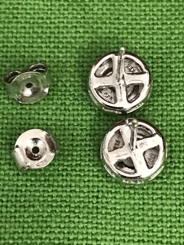 Sterling Silver 1/4 Ct. TW Diamond Earrings 925 Studs Genuine Diamonds - Picture 8 of 12