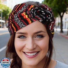 AQOKKA Extra Wide Headbands for Women Large Turban Headband Non Slip Boho Ela...