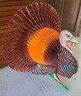 VINTAGE HONEYCOMB TURKEY THANKSGIVING CENTERPIECE DECORATION LARGE (A)