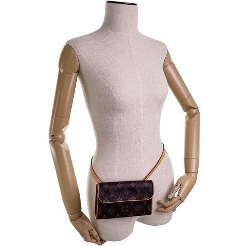 Bolso Louis Vuitton Monograma Pochette Florentino Cuero Gamuza Marrón Cintura 3403 - Imagen 23 de 23