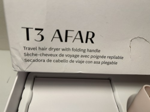 Secador de pelo de viaje con mango plegable T3 AFAR con bolsa de viaje de cuero vegano - Imagen 4 de 6