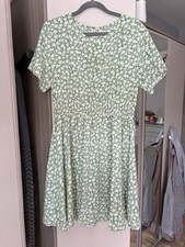 SHEIN Ladies Green Floral Mini Dress L
