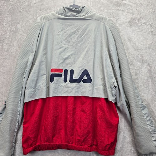 Fila Heritage Biella Italia Men’s XXL Half Zip Pullover Jacket Red Gray Retro - Picture 6 of 13