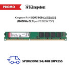 🟢 NUOVA MEMORIA RAM Kingston KVR16N11/8 8GB DDR4 1600Mhz CL11 UDIMM
