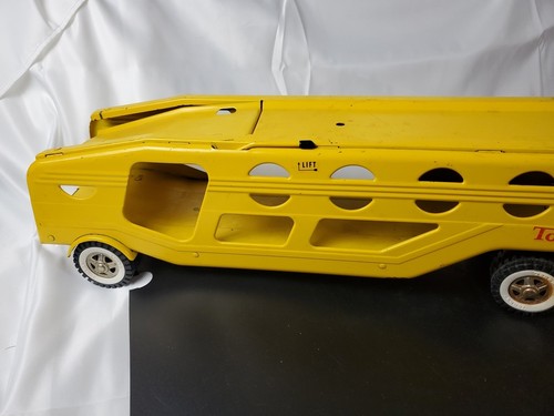 1960s Tonka Yellow Car Carrier Truck and Trailer Pressed Steel Nice Original Wow - Picture 5 of 13