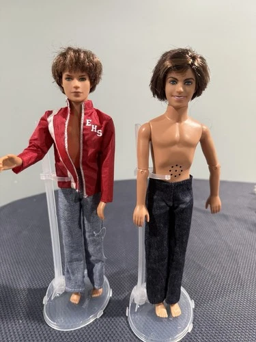 Vintage Mattel Lot Of 2 High School Musical Barbie Dolls,Articulated Troy **READ