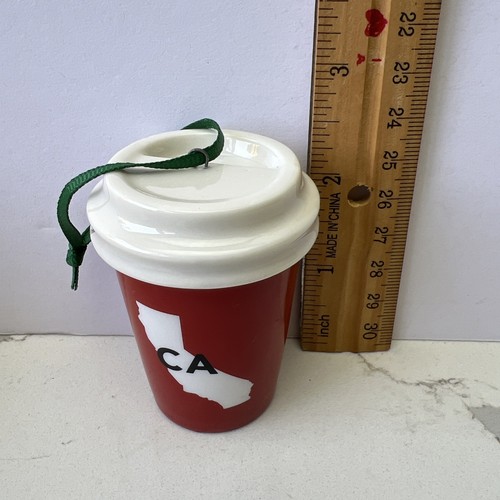 Starbucks 2016 Red Ceramic Mug California Tumbler Ornament 2.5” - Picture 5 of 5
