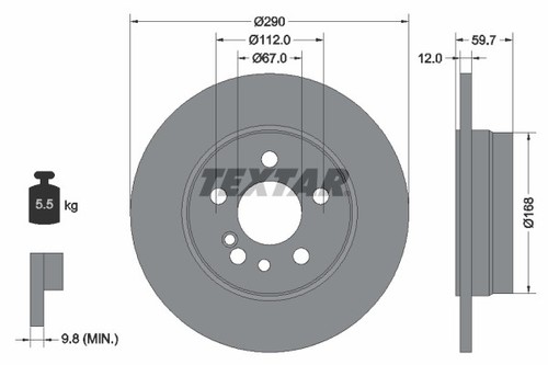 2x BRAKE DISC 92056900 FOR MERCEDES-BENZ S-CLASS OM 606.961 3.0L M104.994 3.2L - Picture 2 of 6