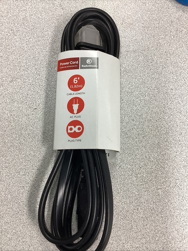 Radioshack 6-foot Ac Power Cord (black) - Catalog №: 6100414