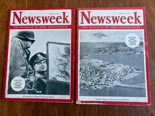 FIFTEEN 1943-1945 NEWSWEEK MAGAZINES OVERSEAS FOR ARMED FORCES EUROPE EDITION - Imagen 5 de 9