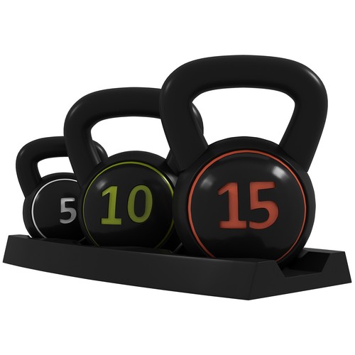 SPORTNOW Kettlebell 3er Set, 2,2kg, 4,5kg, 6,8kg Kugelhantel, für Gymnastik - Bild 3 von 10