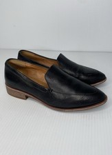 Madewell Shoes Womens Sz 8 Frances Loafers Black Leather Almond Toe Casual H2419
