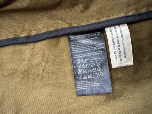 Tommy Hilfiger Regenparka grün beschichteter Stoff Kapuze Reißverschluss Druckknopf S/P - Bild 5 von 11