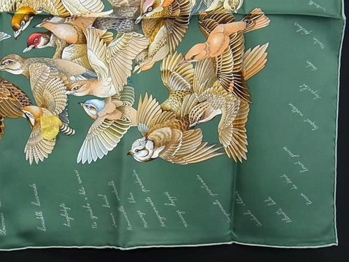 HERMES Seidentuch L'Intrus Carre 90 Antoine De Jacquelot grün Etikett ohne Karton gebraucht. - Bild 5 von 6