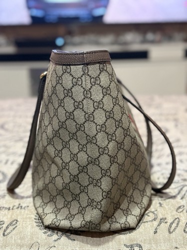 Gucci Ophidia Medium Tote Bag Beige And Dark Brown GG Supreme - Picture 3 of 8