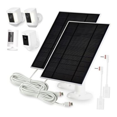 Solar Panel Charger Compatible with Ring Stick Up Cam/Pro,Ring Spotlight 2 Pack