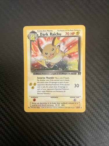 Pokemon TCG - Dunkles Raichu Holo 83/82 - Team Rocket - Vintage NM