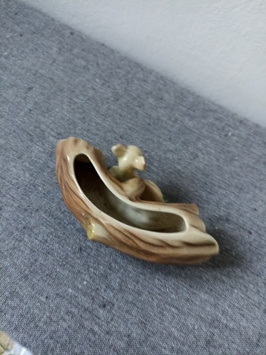 Vintage Hornsea Pottery Deer And Curved Log Posie Vase - Picture 5 of 10