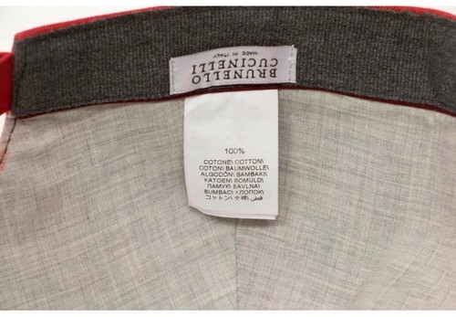 Neu authentische Brunello Cucinelli Baseballmütze Kappe vorne Logo Herren Unisex rot 580 $ - Bild 5 von 7