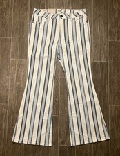 Wrangler Retro Bailey High Rise Flare Jeans Womens 11/31x30 Blue White Stripe