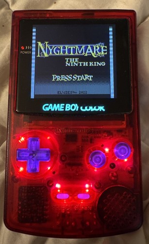 Nintendo Game Boy Color Custom Rot Farbwechsel Konsole mit 7 Modi Hell IPS