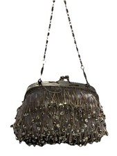Silver Beaded Evening Clutch NWOT - Formal Wedding Prom Party Small Bag