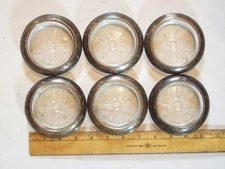 Manny STERLING 04 SILVER 0.925 COASTERS FRANK M. WHITING & CO CLEAR GLASS 3 3/4