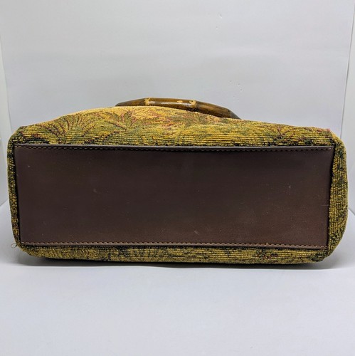 Vtg Fossil Tropischer Wandteppich Geldbörse mit Holzgriffen Fossil Schlüssel - Bild 5 von 15