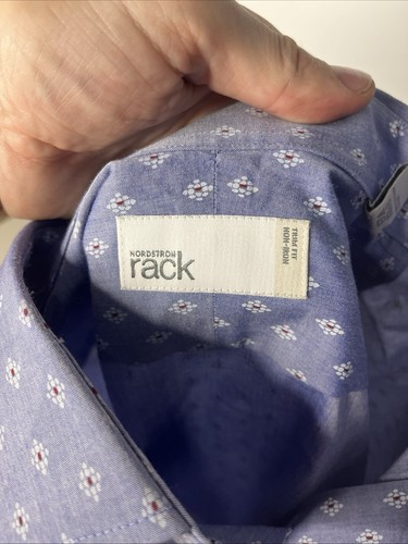 Nordstrom Rack Button Down Hemd Herren 16, 34/35 Kleid lila Muster ~lesen!~ - Bild 15 von 18