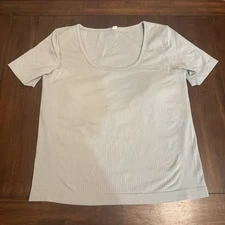 Lululemon Ebb To Street Short Sleeve Ribbed Shirt Women’s Shelf Bra Size 14