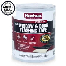 6" X 50 Ft. Window and Door Flashing Tape Permanent Butyl Rubber Adhesive Bond