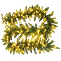 artplants Kunstgirlande Tannengirlande Amarillo, Leds, GrüN, 275Cm, Ø30Cm