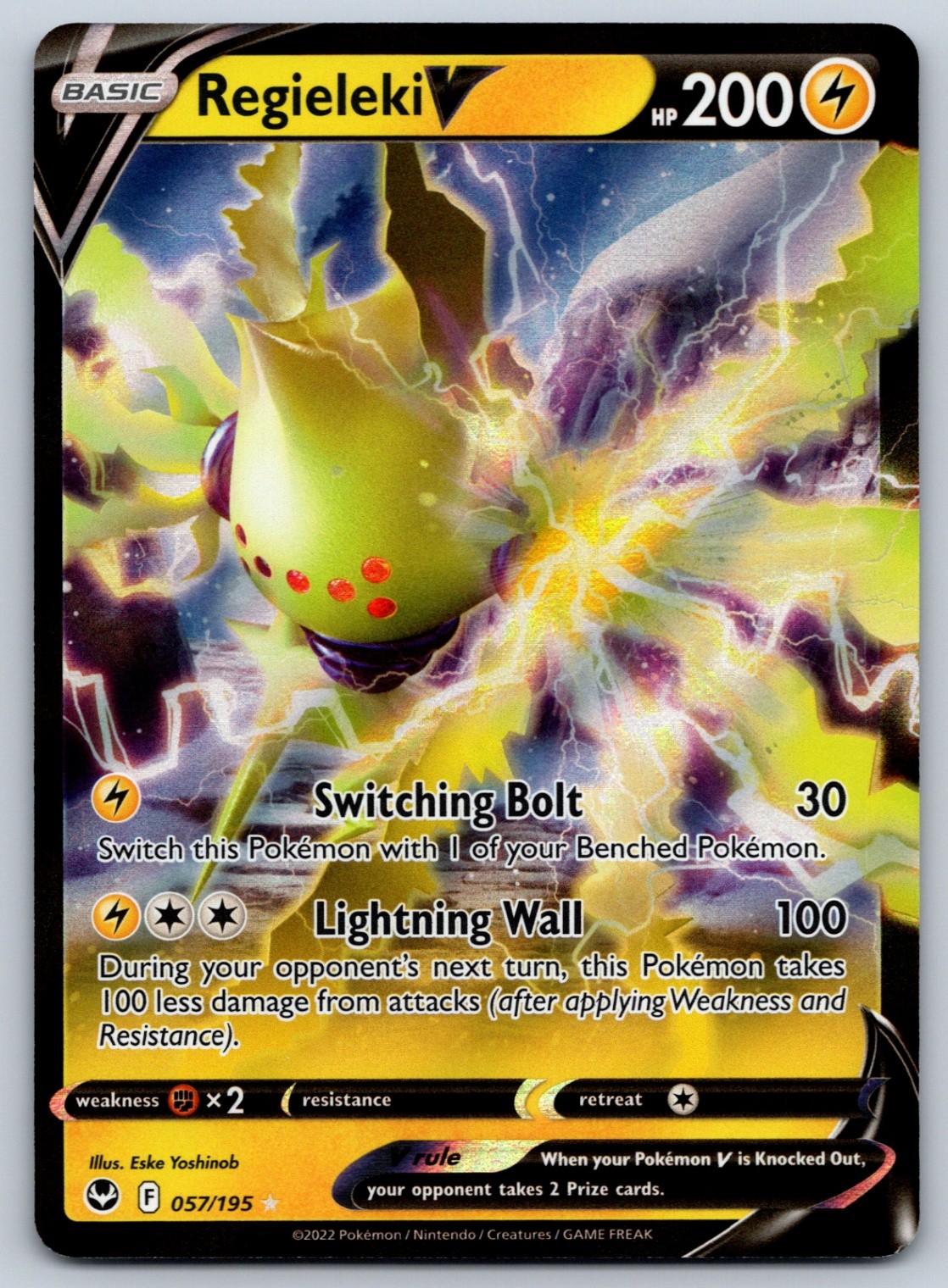 Regieleki V Ultra Rare SWSH12: Silver Tempest 057/195 NM