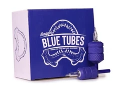 Hard Grip v2 Blue Tubes Kingpin 9 Round 1” Grip 25 Pack Tattoo Supply