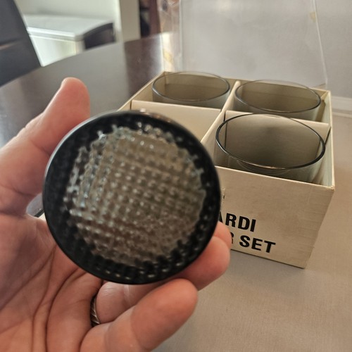 Juego de 4 vasos para beber ron Bacardí Hobnail gris vaso dorado bate Lowball - Imagen 12 de 24