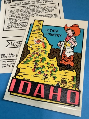 Vintage Idaho State Travel Decal Souvenir Luggage Potato Country RV Camper - Picture 6 of 6