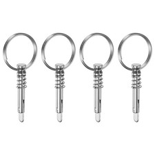 4-Pack Quick Release Pins, 6.3mm Dia., 30mm Usage Length with Drop Cam & Spring
