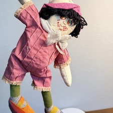 Vintage Georgia Charuhas Rag Doll Cloth Scrap Mexican Artist “I Miss You”